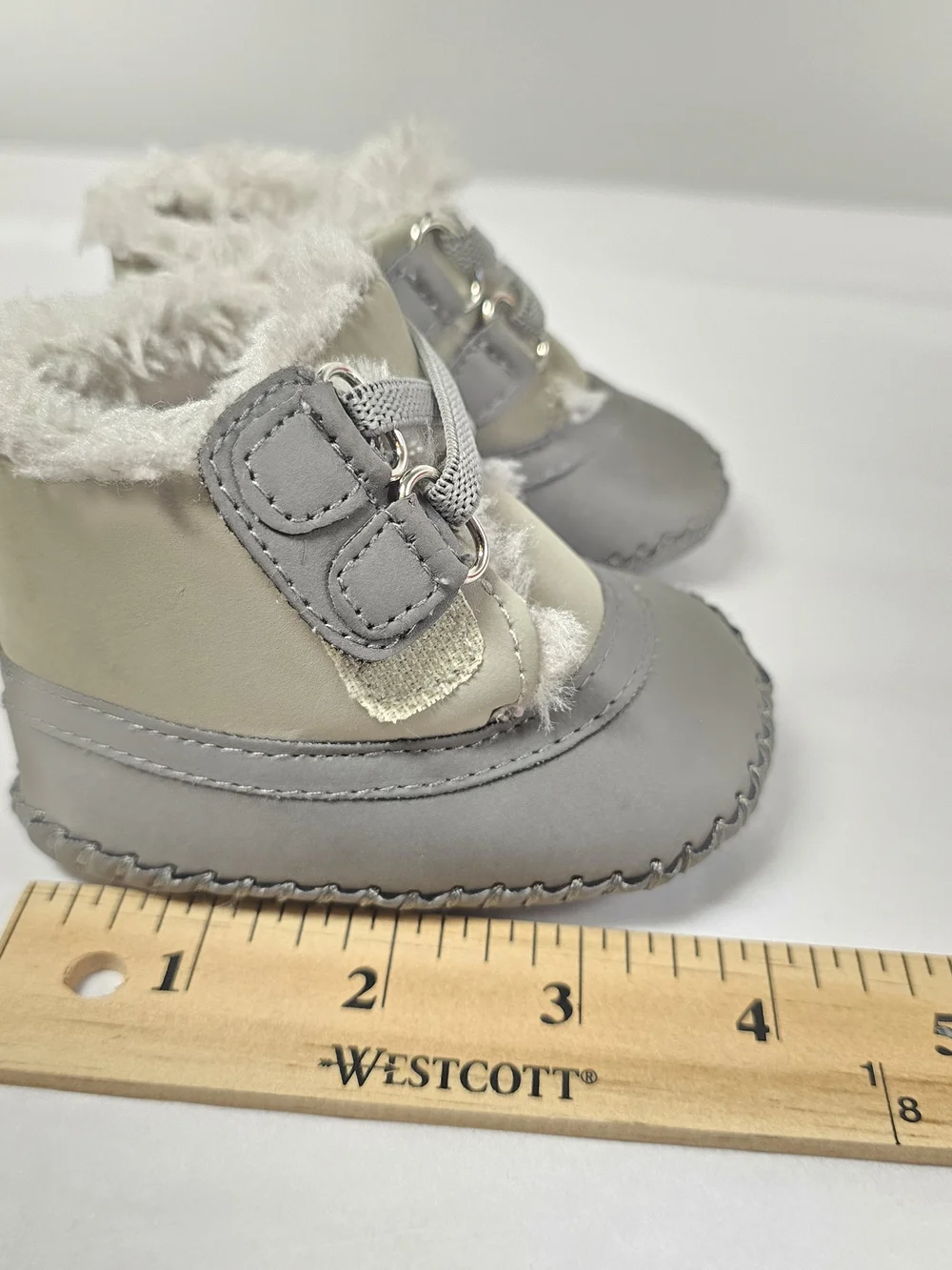 Xeyes Baby Faux-Fur Lined Winter Booties - Gray 0-3M